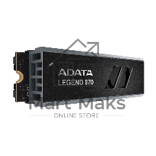 Накопитель SSD ADATA LEGEND 970, 2Tb, PCIe 5.0 x4, M.2 2280, NVMe, R/W 10000/10000, с радиатором