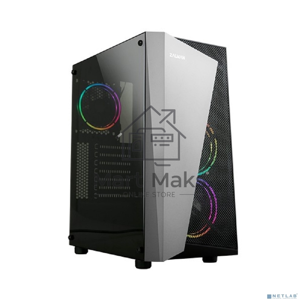 Компьютерный корпус ZALMAN S4 Plus, ATX, BLACK, WINDOW, 1x5.25
