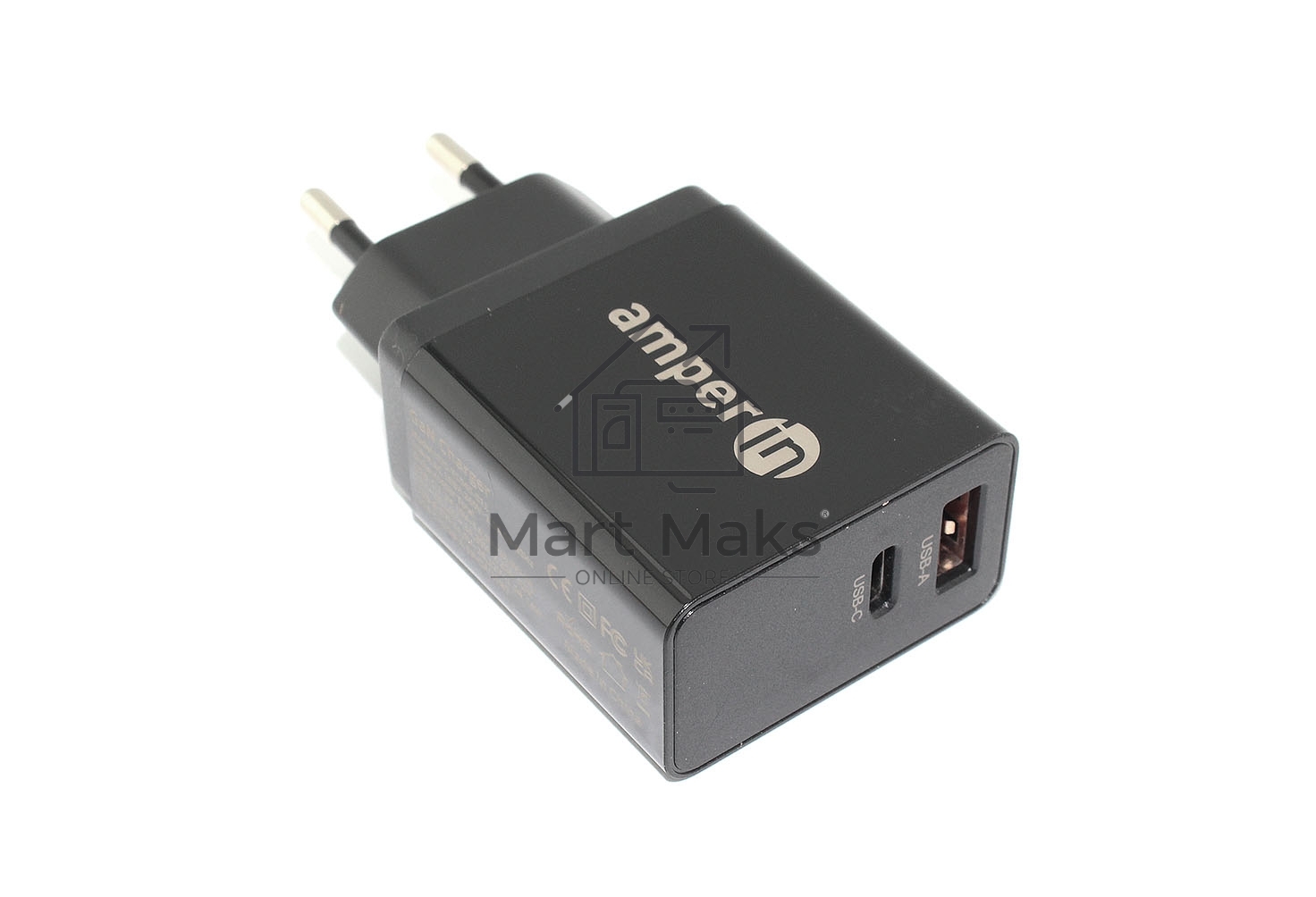 Блок питания (сетевой адаптер) Amperin USB-А, USB-C (YDS-TC045-011) 45W, черный