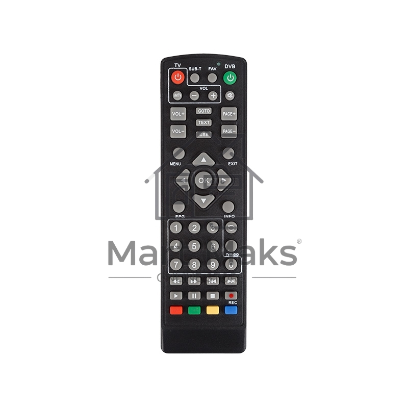 Пульт универсальный Rexant для DVB-T2 с функцией управления телевизором (RX-DVB-014)