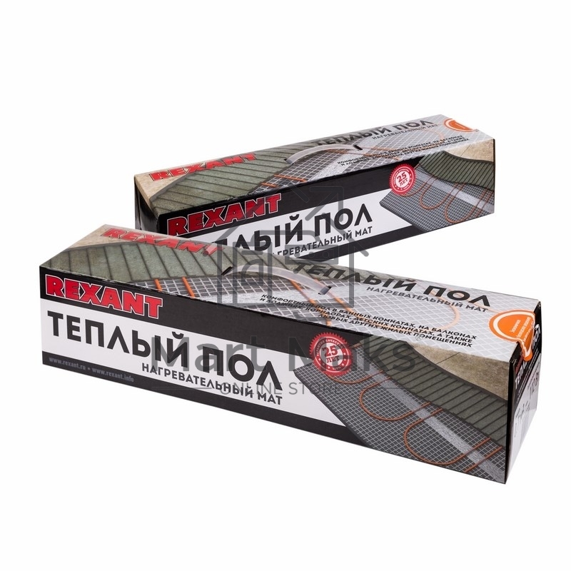 Теплый пол (нагревательный мат) Rexant Extra, площадь 3,5 м2 (0,5 х 7,0 метров), 560Вт, (двух жильный)