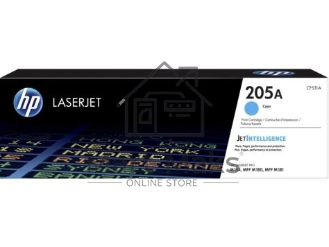 Картридж лазерный HP CF531A (HP 205A) голубой для HP LaserJet M180/M181 900 страниц.