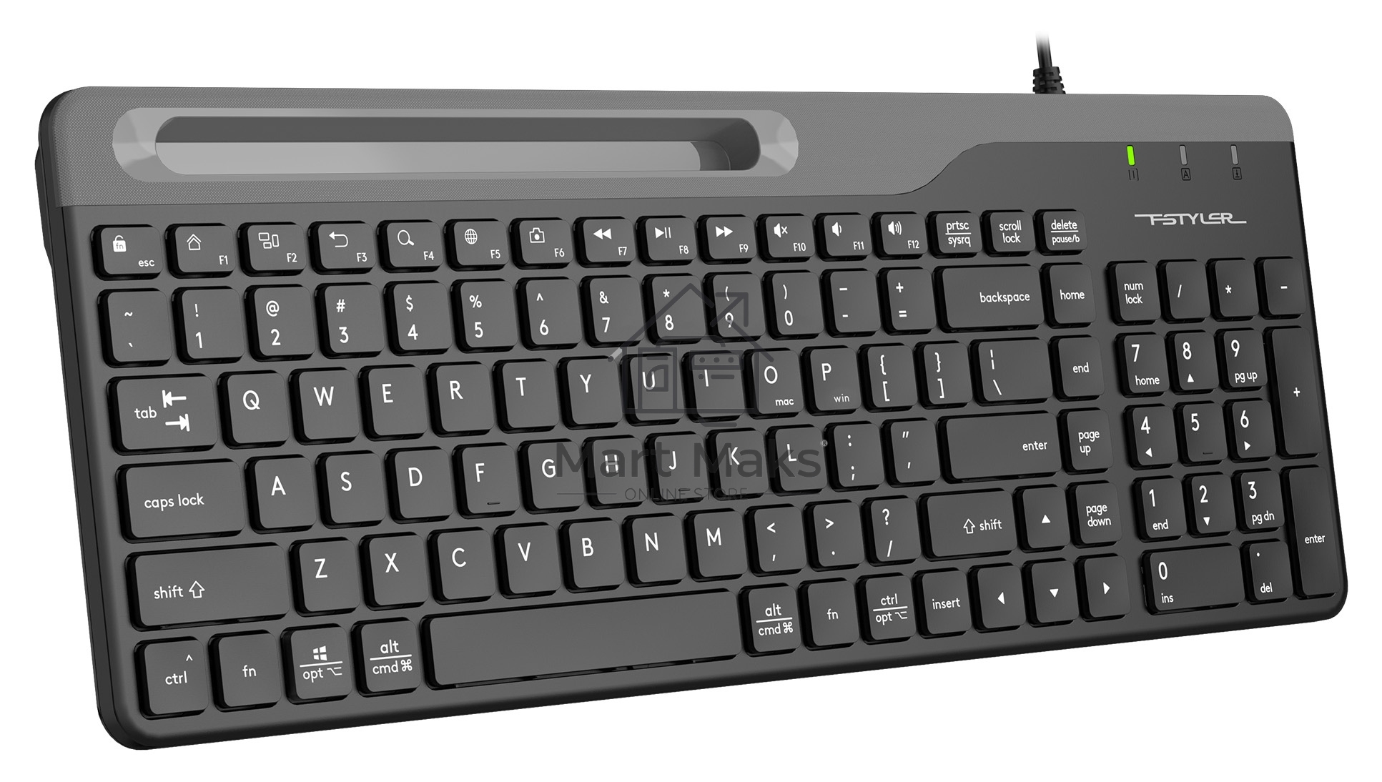 Клавиатура A4Tech Fstyler FK25 проводная, USB, черный/серый