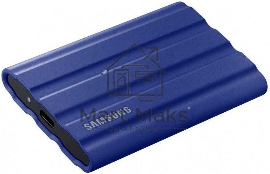Накопитель Samsung External SSD T7 Shield, 2TB, Type C-to-C/A, USB 3.2 Gen2, R/W 1050/1000MB/s, IP65, 88x59x13mm, 98g, Blue (12 мес.)
