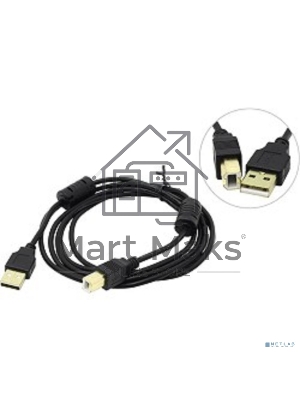 Кабель USB 2.0 A-->B 1.8м Exegate 2 фильтра, позолоченные контакты