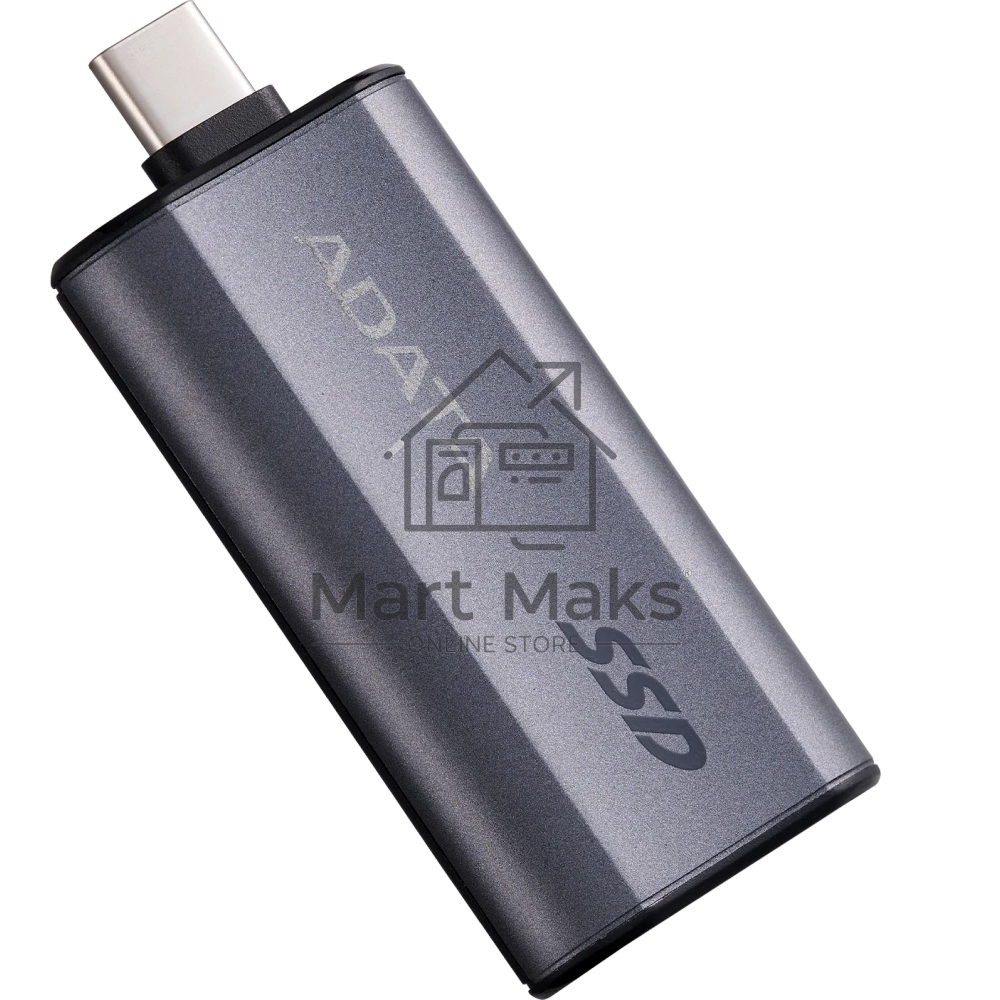 Твердотельный диск A-DATA External SC750 серый SC750-500G-CCBK 500GB USB 3.2 Gen 2 Type-C, R/W -1050/1000 MB/s