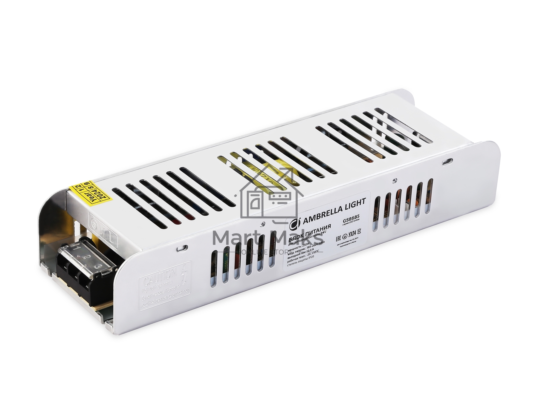 Блок питания 24V 250W 10.4A IP20 185-260V EMC 223*67*40