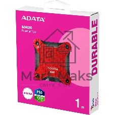 Внешний SSD ADATA SD620, 1TB, USB 3.2 Gen 2 Type-A, R/W 550/480, красный