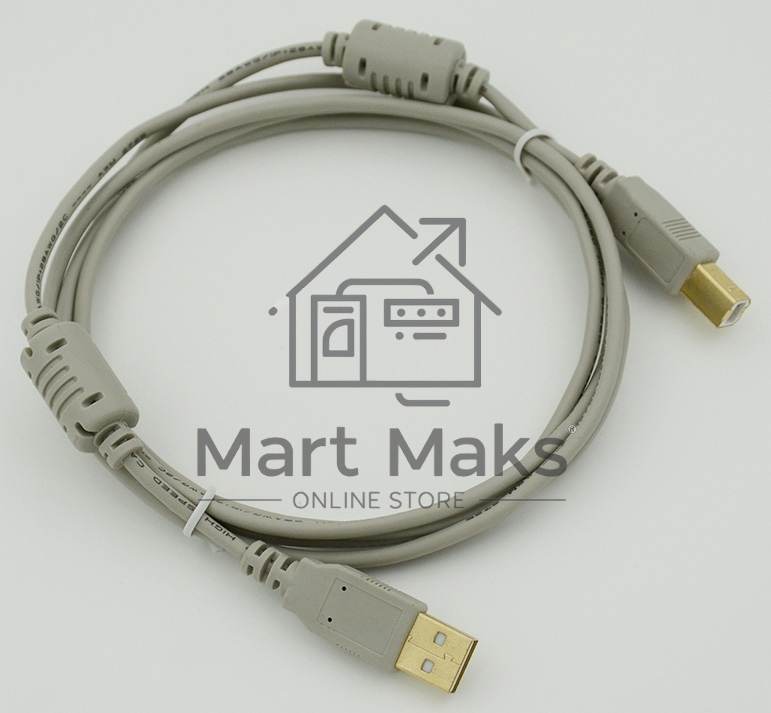 Кабель USB 2.0 Gold 2/Core Am-Bm /Экран 2x ферритовых фильтра 1.8м