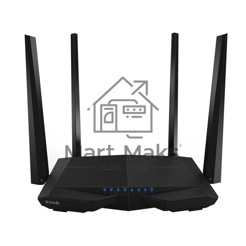 Маршрутизатор Tenda AC6 AC1200 Двухдиапазонный, Wi-Fi маршрутизатор, 4*5 дБи внешние антенны