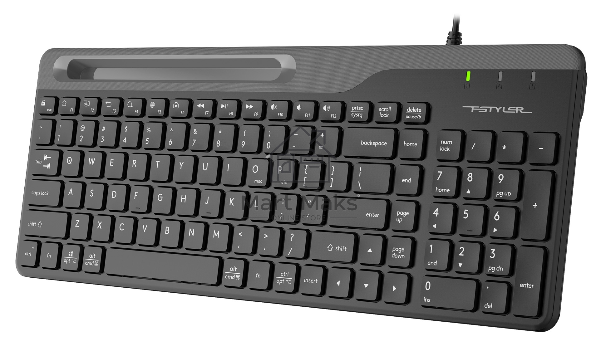 Клавиатура A4Tech Fstyler FK25 проводная, USB, черный/серый