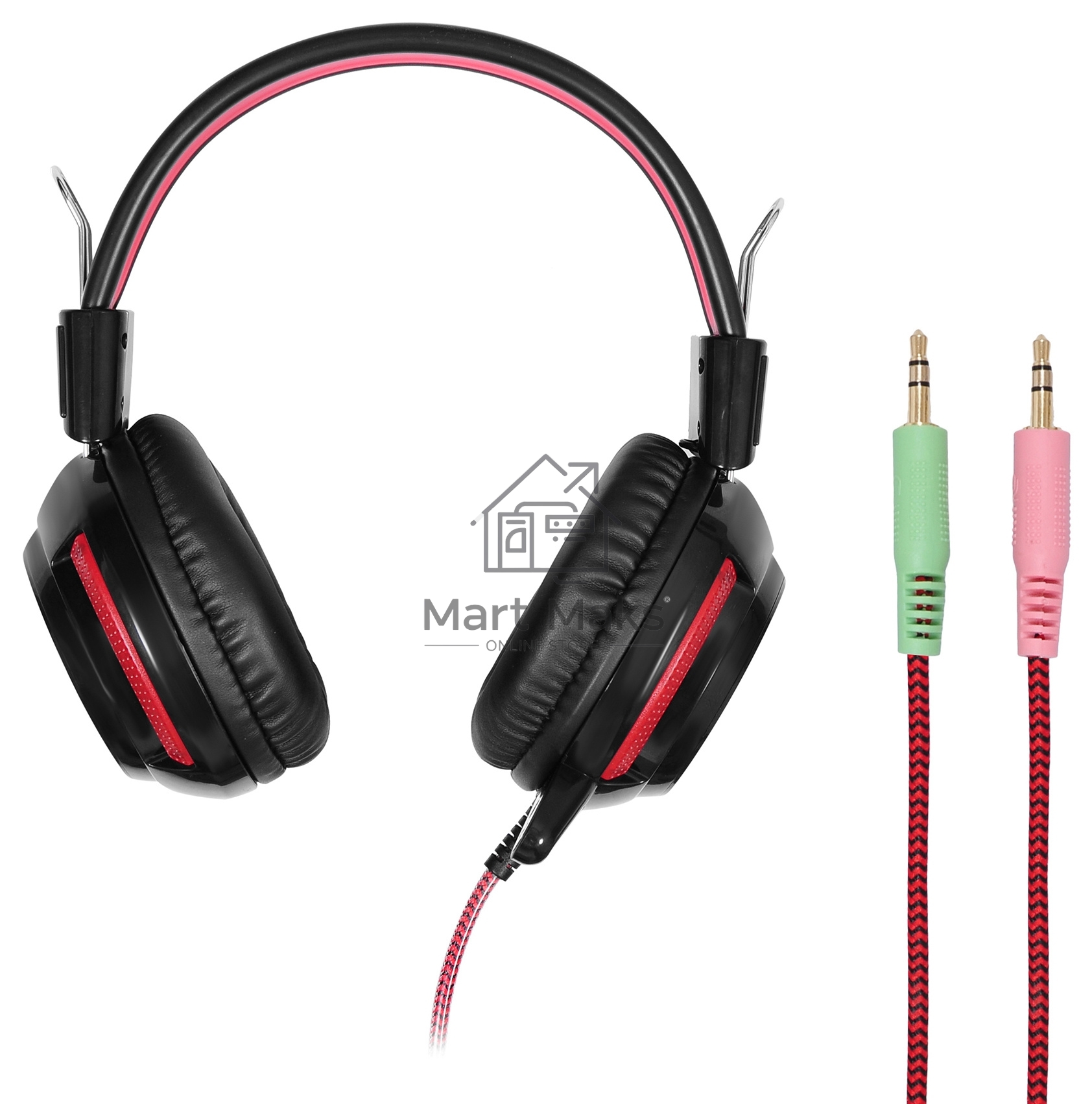 Наушники Oklick HS-G300 черный/красный 2.5м мониторы оголовье (AH-V1)