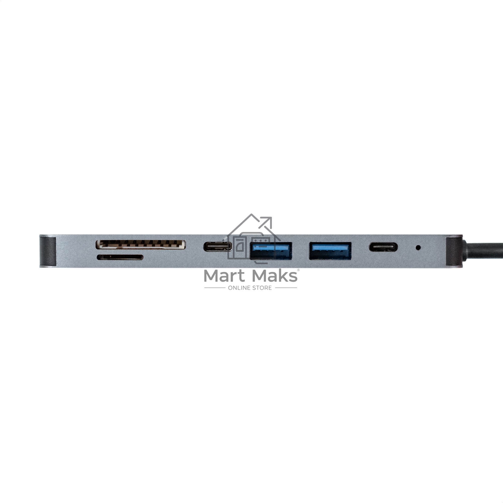 Док-станция ExeGate EX293983RUS DUB-21C/PD/CR/H (кабель-адаптер USB Type-C --> 2xUSB3.0 + Card Reader + PD 100W + HDMI 4K@60Hz, Plug&Play, серый)