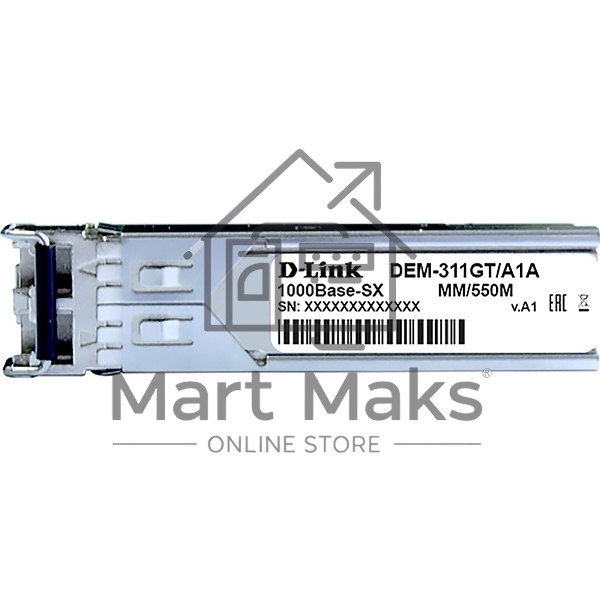 Трансивер D-Link 311GT/A1A SFP-трансивер с 1 портом 1000Base-SX для многомодового оптического кабеля (до 550 м)