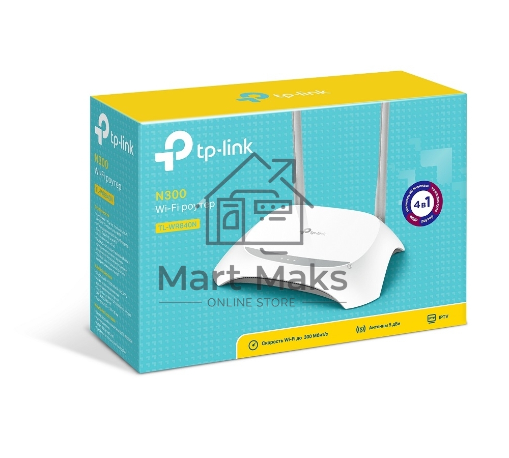 Роутер беспроводной TP-Link TL-WR840N N300 10/100BASE-TX белый