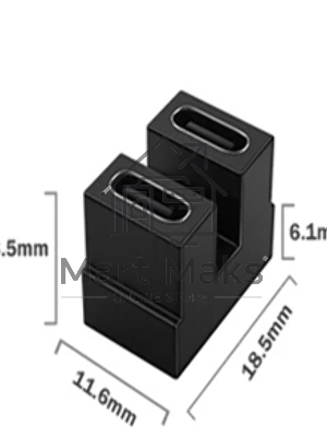 Переходник USB 4 Type C мама-мама разворот