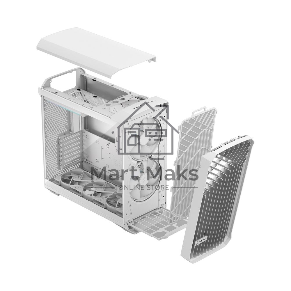 Корпус ПК без блока питания Fractal Design Torrent RGB TG Clear Tint, Full-Tower, 2x180mm + 3x140mm RGB, 2xUSB-A 3.2 + 1xUSB 3.2 Type-C E-ATX, SSI-CEB, SSI-EEB, ATX, mATX, mITX White