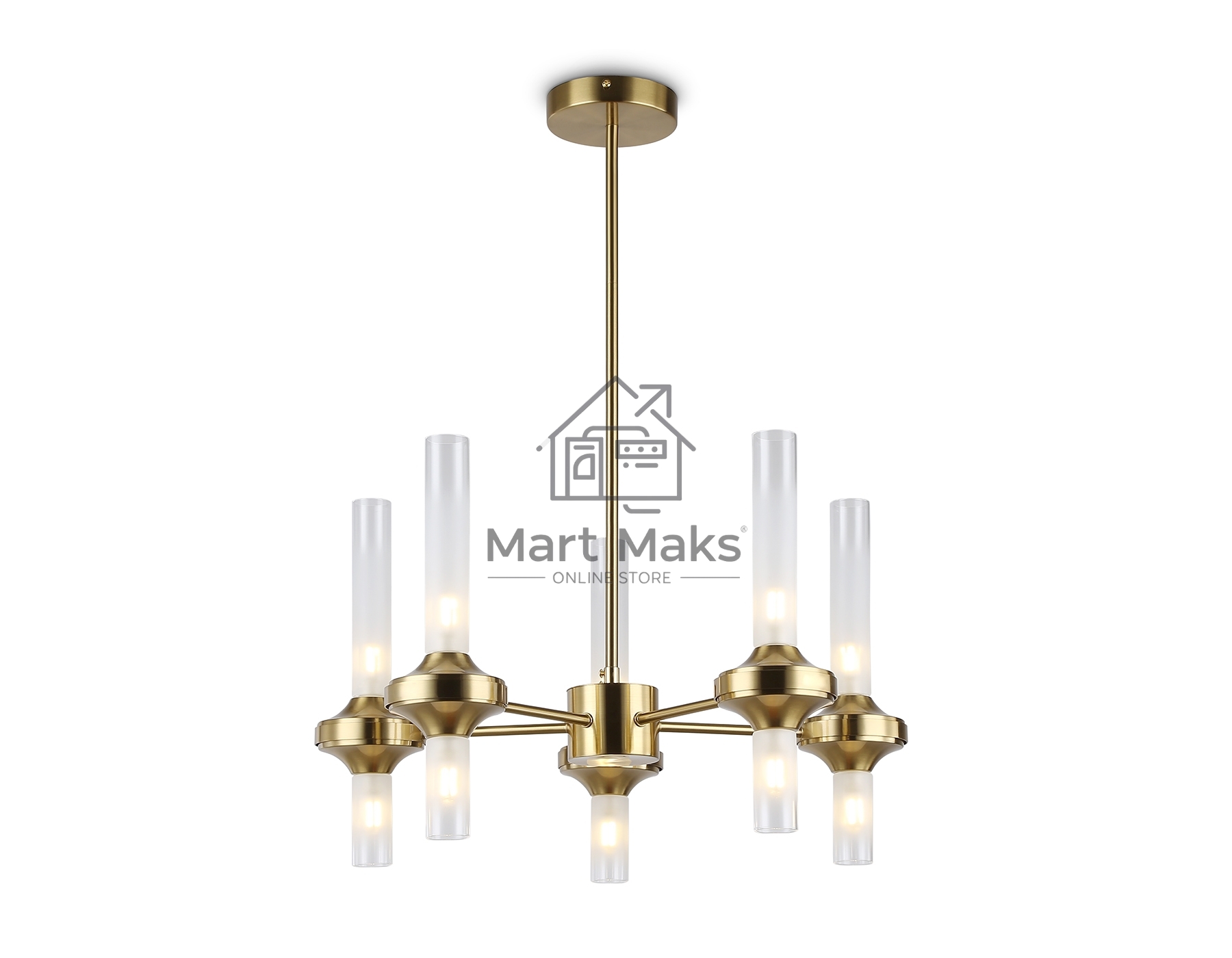 Люстра Ambrella light LH55358/10 BS/CL латунь/прозрачный G9/10 max 30W D550*690
