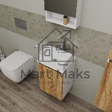 Раковина накладная прямоугольная BAU Hotel mini 37х23, белая + выпуск клик-клак, хром