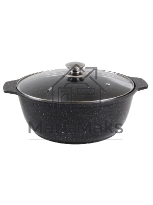 Кастрюля-жаровня Kukmara 4 л со стек. кр., АП (темный мрамор) ЖМТ42а