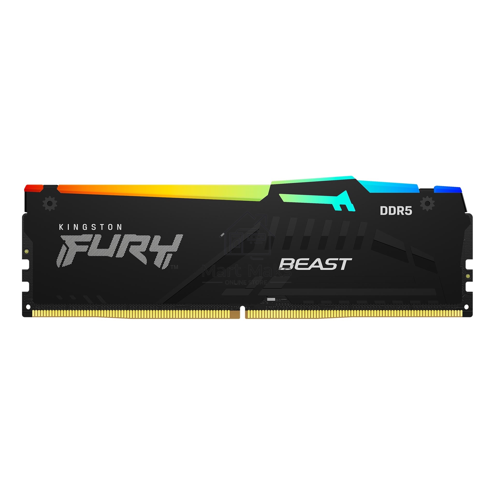 Оперативная память Kingston Fury Beast, DDR5, 16GB (2x8GB), 5600MHz, CL40, DIMM, с радиаторами, RGB, черный