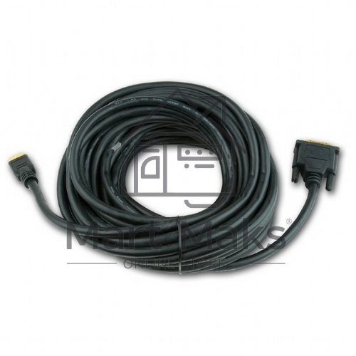 Кабель HDMI-DVI Cablexpert CC-HDMI-DVI-7.5MC, 19M/19M, single link, медь, позол.разъемы, экран, 7.5м, черный, пакет