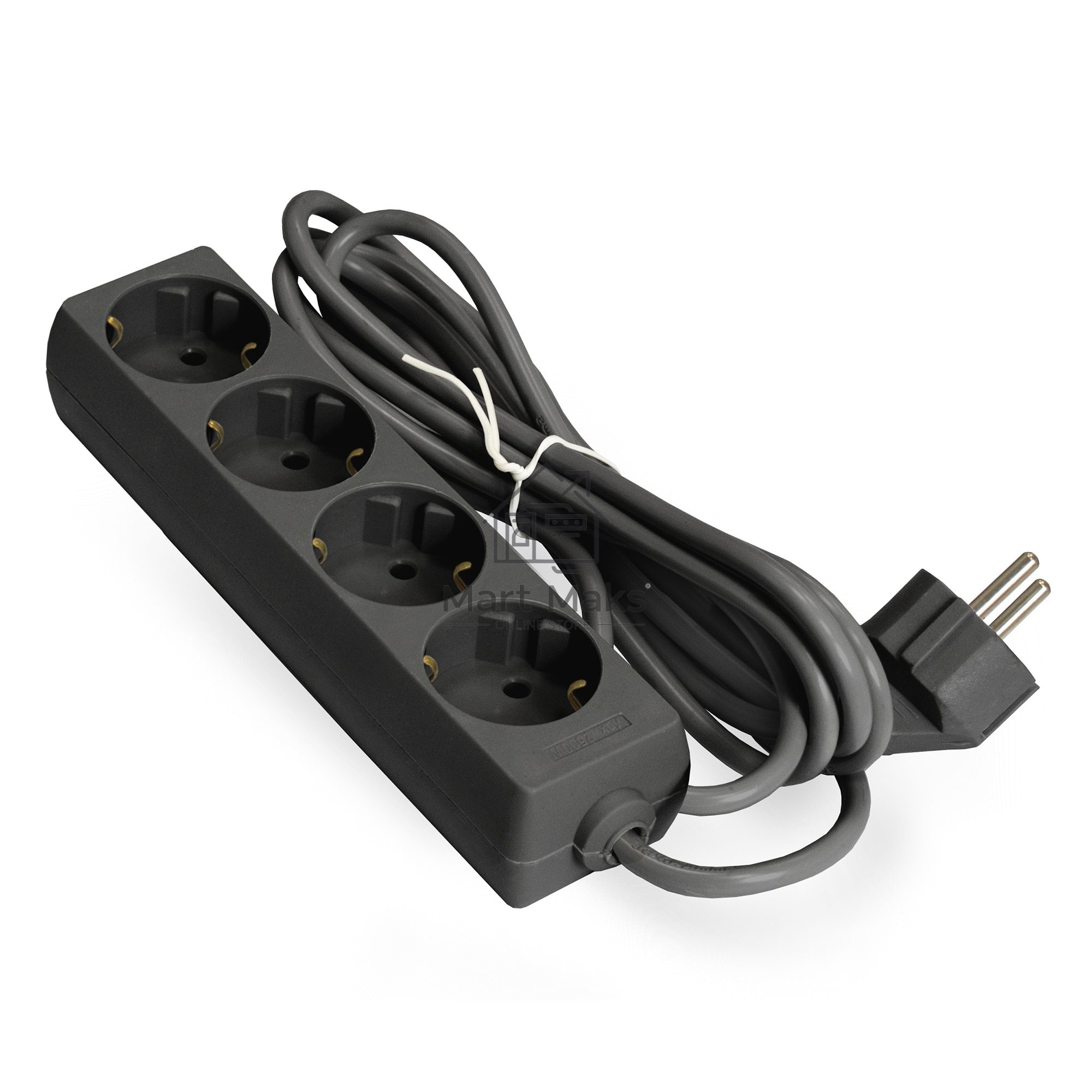 Удлинитель ExeGate ECE-4-1.8B (EX285810RUS), черный, 1.8 м, Евровилка с заземлением, 4 евророзетки с заземлением, 2200 Вт