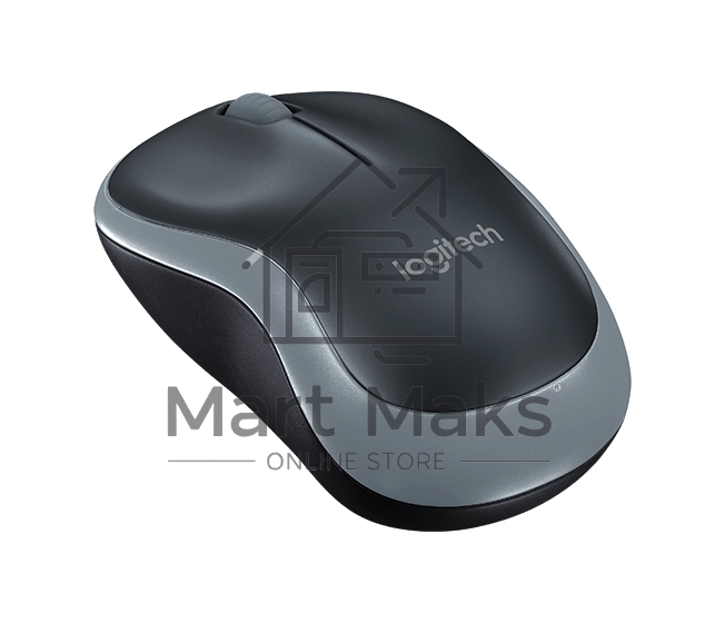 Мышь беспроводная Logitech M185 серый/черный, 1000 dpi, радиоканал, USB, кнопки - 3