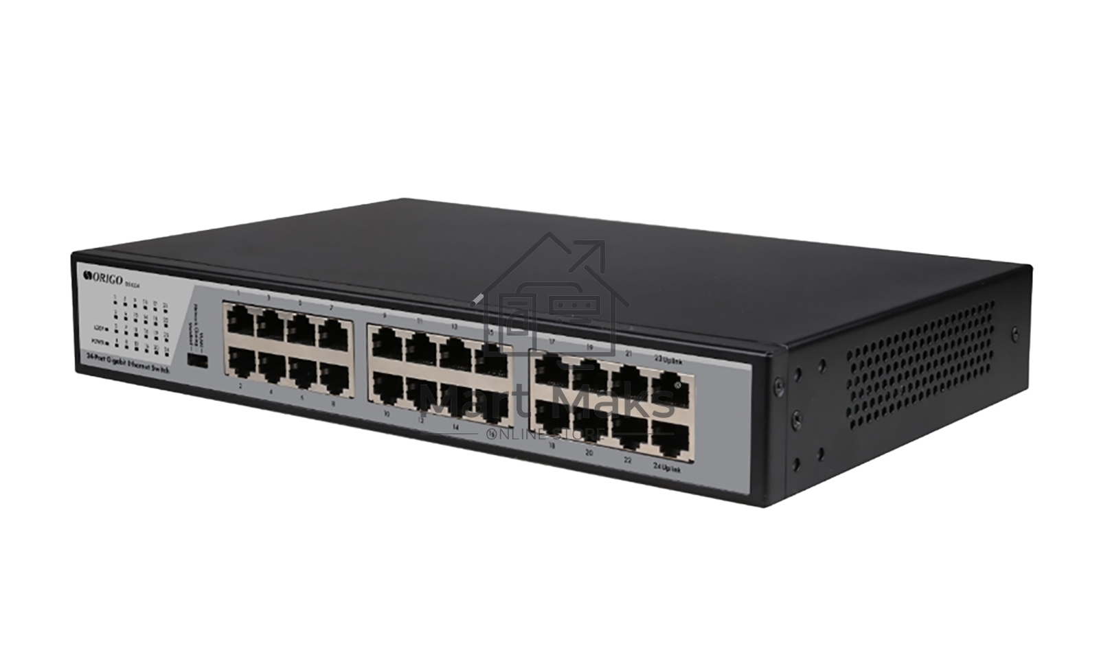 Неуправляемый коммутатор ORIGO, 24x1000Base-T, комплект для установки в 19