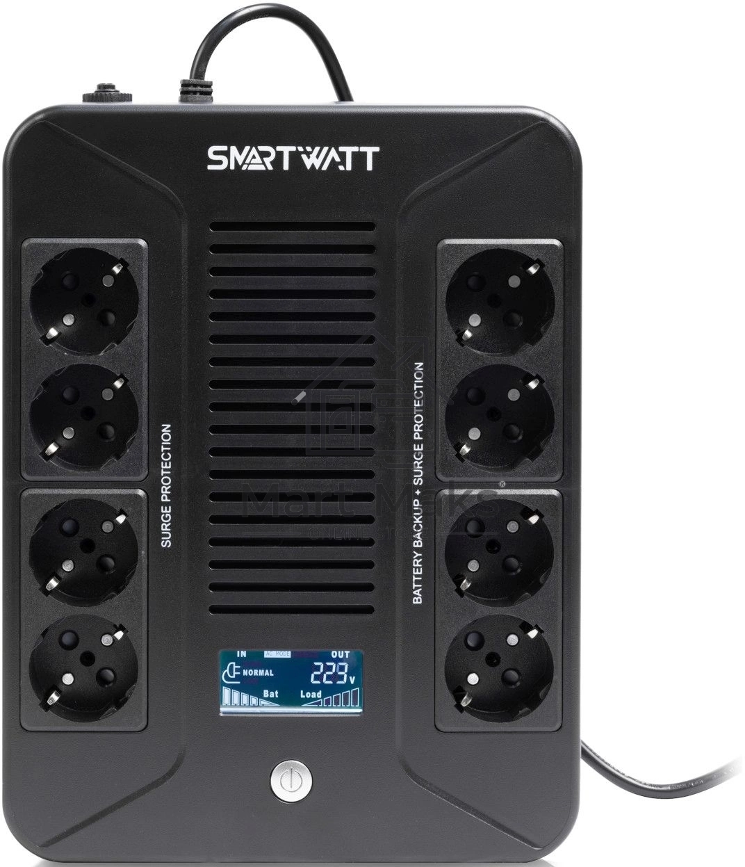 Источник бесперебойного питания SMARTWATT UPS SAFE PRO LCD 600 Line-interactive 600VA/360W Brick (Euro x8, USB, RJ11/RJ45 protection, LCD, 275x210x9