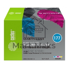 Картридж струйный Cactus CS-C8771/2/3/4/5 №177 многоцветный (11.4 мл.) для HP PS 2113/3313/8253/8200
