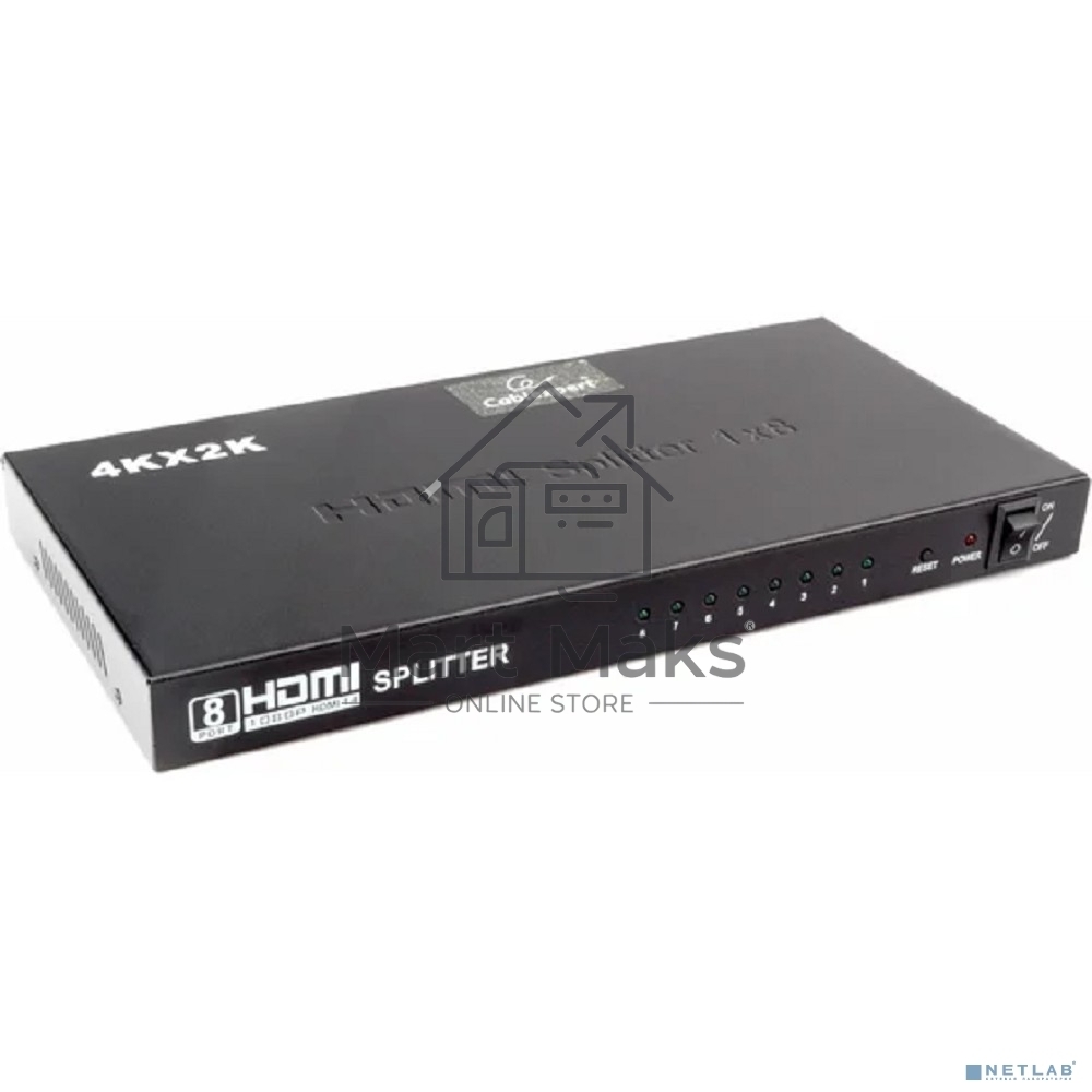 Разветвитель HDMI Cablexpert DSP-8PH4-03, HD19F/8x19F, 1 компьютер => 8 мониторов, Full-HD, 3D, 1.4v, каскадируемый