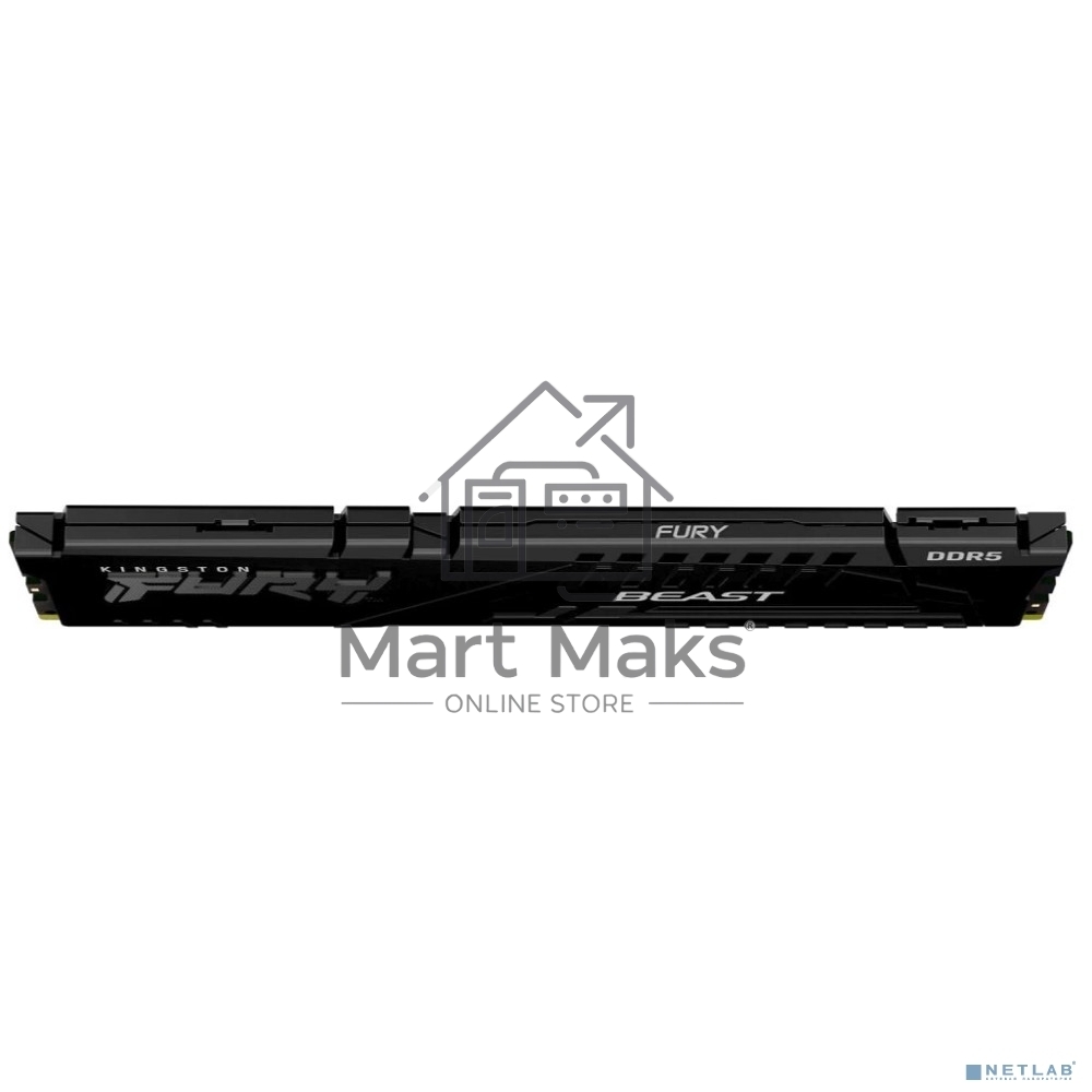 Оперативная память Kingston Fury Beast, DDR5, 16GB (1x16GB), 6000MHz, CL30, DIMM, с радиатором, черный