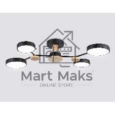 Светильник Ambrella light FL4860/4 BK/WD черный/дерево 60W 3000-6000K 700*400*120 (без ПДУ)