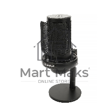 Микрофон конденсаторный Gembird M-01N, подсветка RGB, шумоподавление, настольный держатель, черный