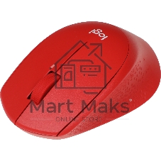Мышь беспроводная Logitech M280 красный, 1000 dpi, радиоканал, USB, кнопки - 3