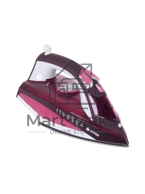 Утюг Vitek VT-1215 (PK) максимальная 2400 Вт.Подошва Ceramic Ultra Care.
