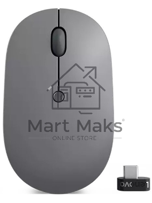 Мышь беспроводная Lenovo Go серый, 2400 dpi, радиоканал, USB-C, кнопки - 3