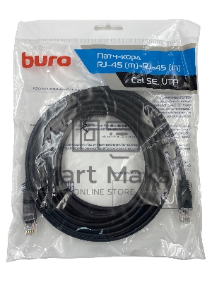 Патч-корд Buro UTP 4 пары cat5E CCA molded 7м черный RJ-45 (m)-RJ-45 (m)