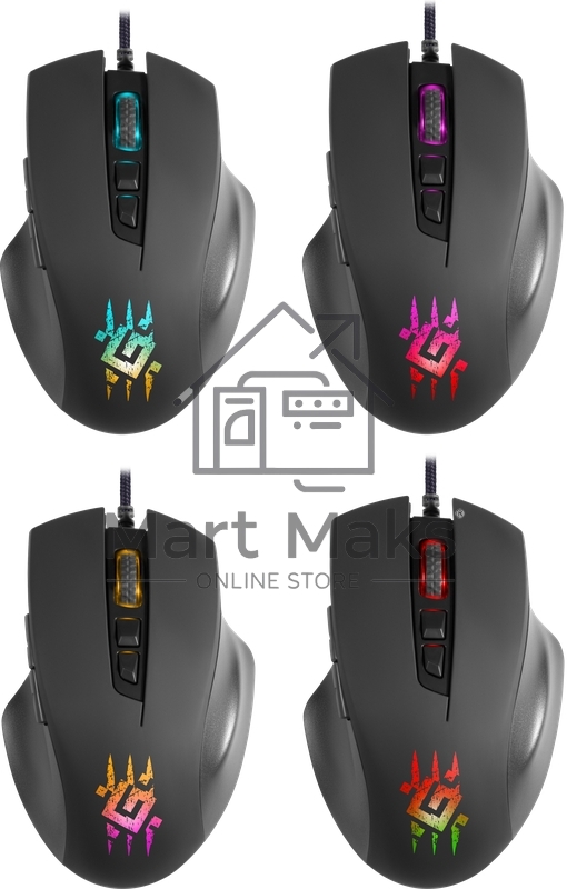 Мышь проводная Defender Wolverine GM-700L черный, 12800 dpi, USB, кнопки - 7