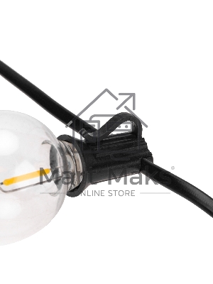 Уличная гирлянда Neon-night Лофт 7,5м, черный ПВХ, 25 прозрачных ламп, теплый белый, влагостойкая IP44