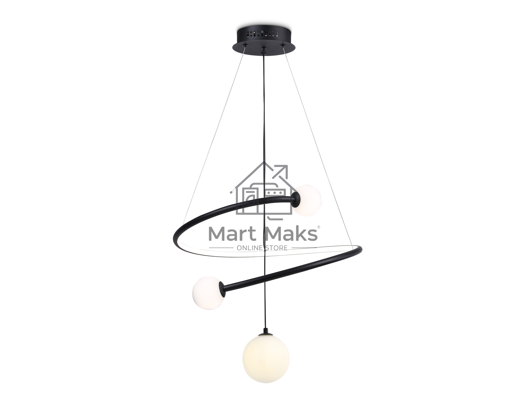 Светильник Ambrella light FL66303 BK черный 39W 3000K-6400K+G9 D500*1200 (ПДУ ИК)