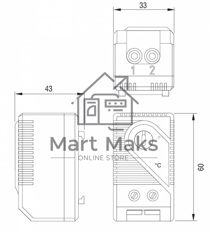Аксессуар ЦМО Терморегулятор для нагревателя (-10/+50С) (КТО 011 01142.0-00)