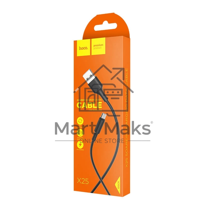 Кабель USB 2.0 hoco X25, AM/microBM, черный, 1м