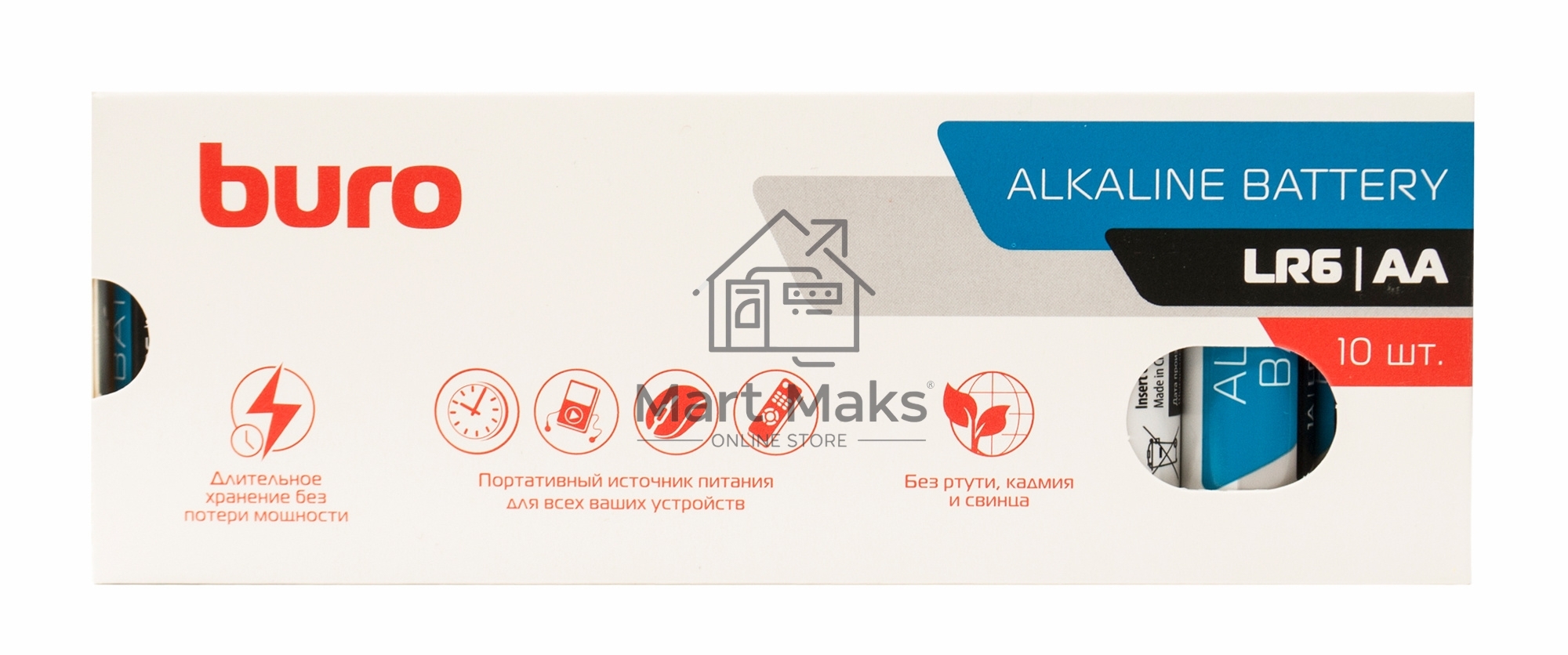 Батарея Buro Alkaline LR6 AA (10шт) коробка