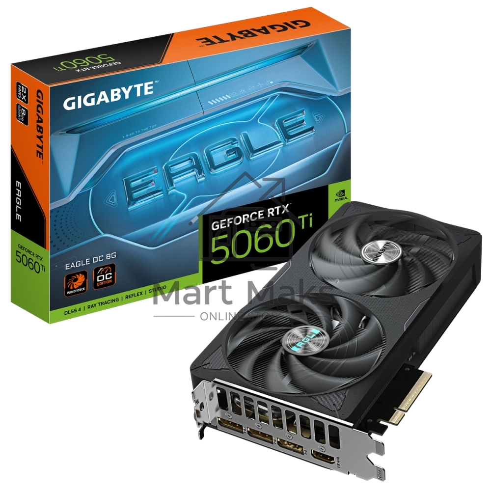 Видеокарта Gigabyte PCI-E 5.0 GV-N506TEAGLE OC-8GD 1.0 NVIDIA GeForce RTX 5060TI 8Gb 128bit GDDR7 2617/28000 HDMIx1 DPx3 HDCP Ret