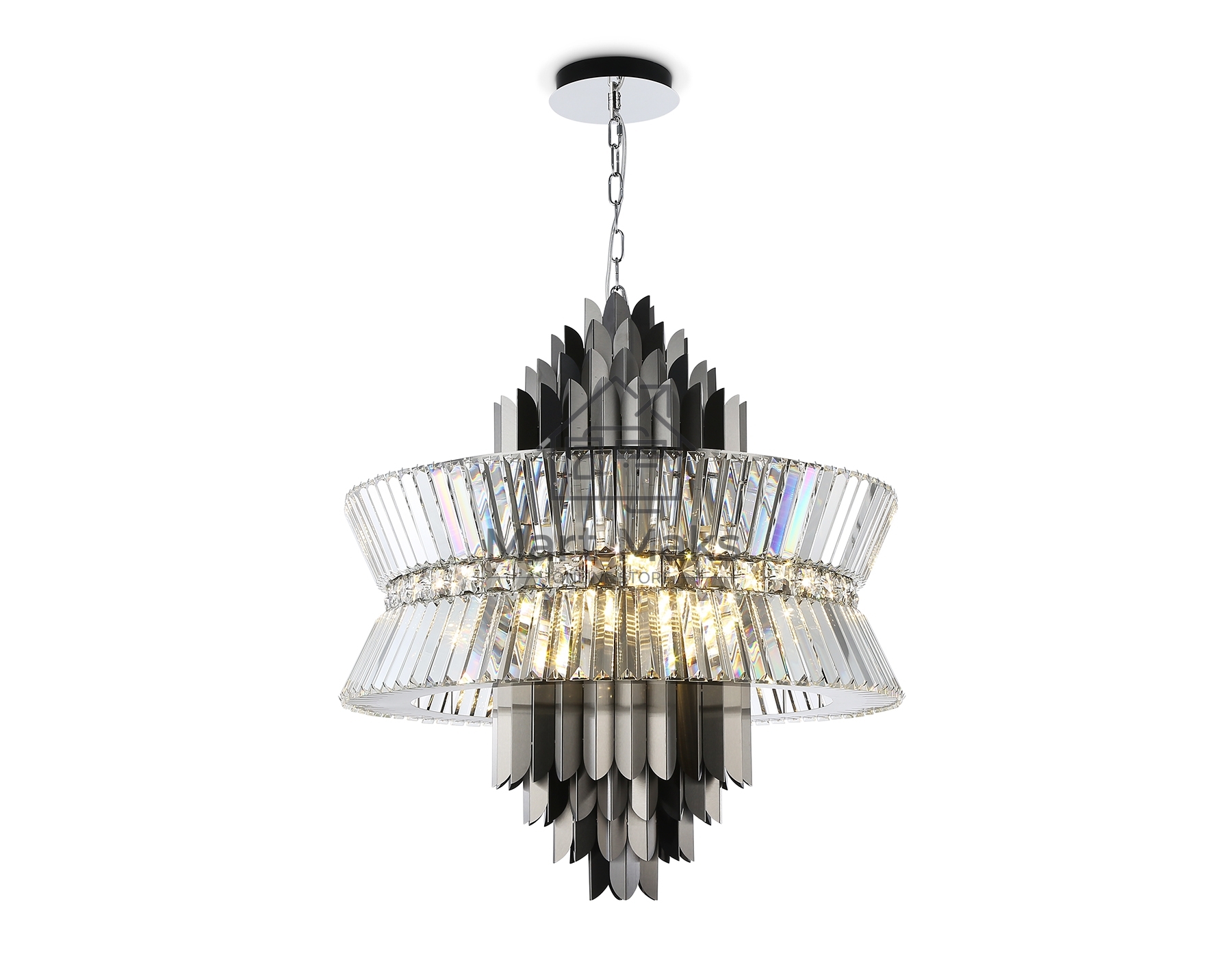 Люстра Ambrella light LH41026/18 BK/CL черный/прозрачный E14*18 max 40W D700*750