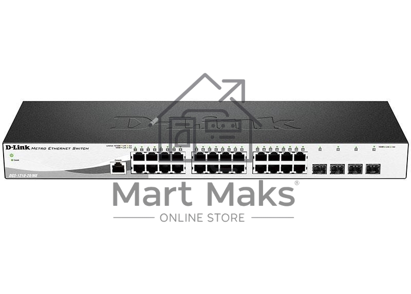 Управляемый коммутатор D-Link DGS-1210-28/ME/A2A2 уровня с 24 портами 10/100/1000Base-T и 4 портами 1000Base-X SFP