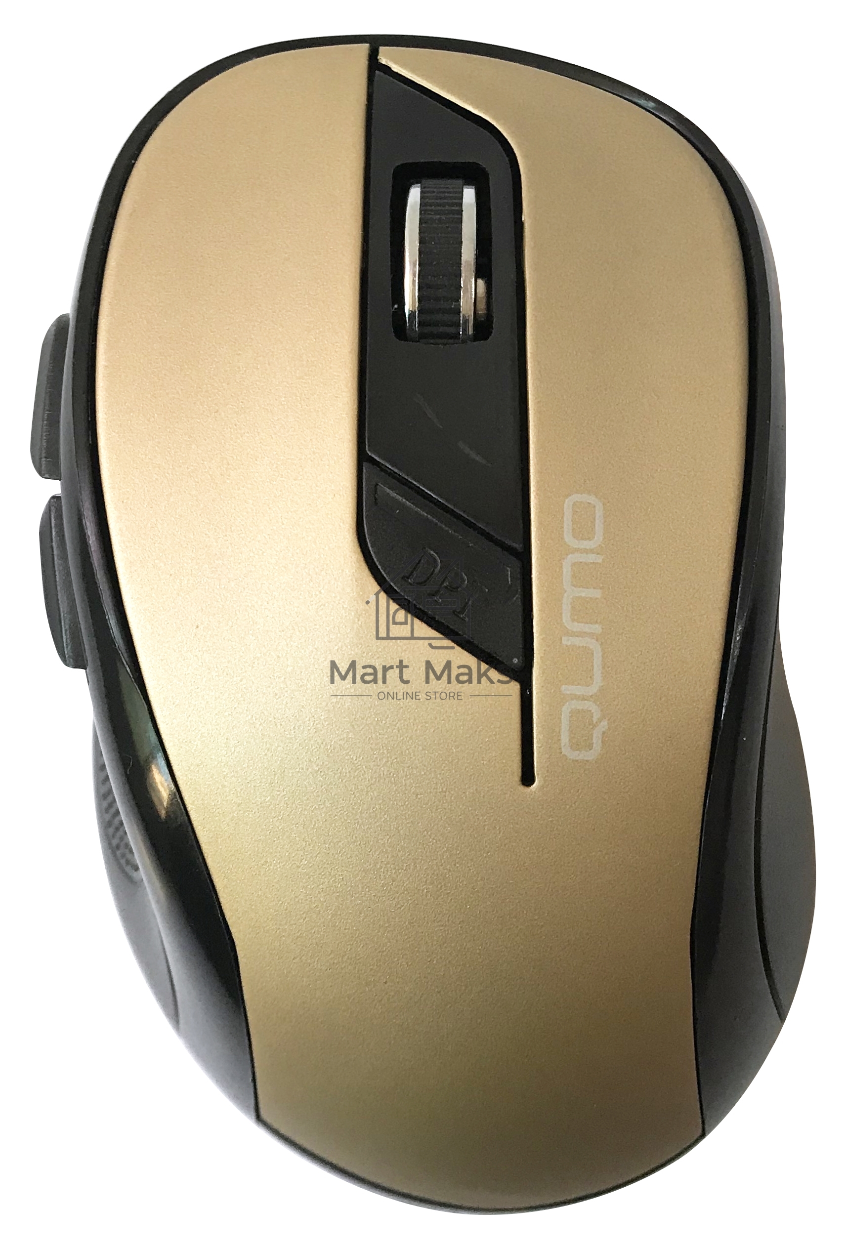 Мышь беспроводная Qumo Office Line M64 золотистый, 1600 dpi, радиоканал, USB, кнопки - 6