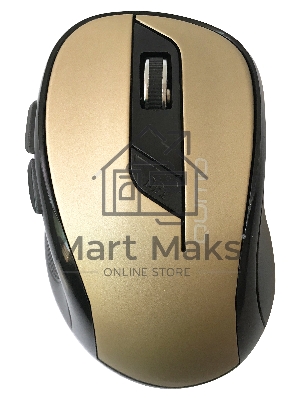 Мышь беспроводная Qumo Office Line M64 золотистый, 1600 dpi, радиоканал, USB, кнопки - 6